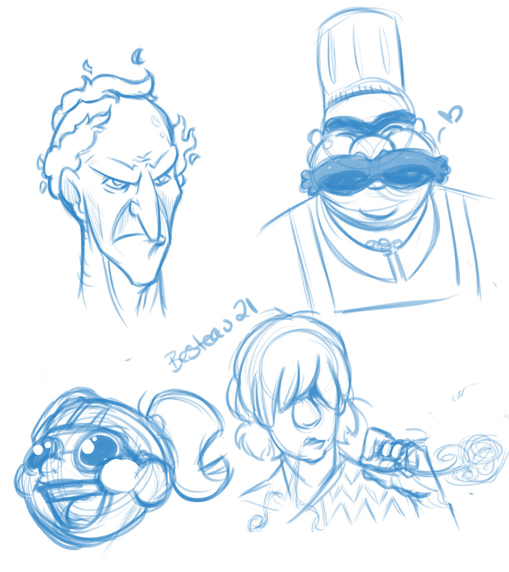 Practicing different face styles.