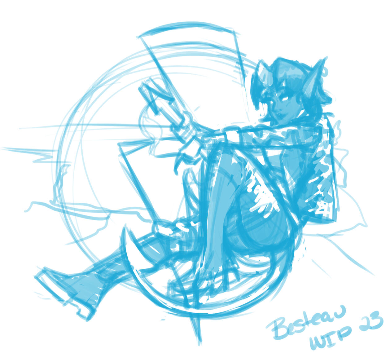 Here is the example I had laid out of drawing my character. Clicking this image will send you to my Youtube speed draw of her.
