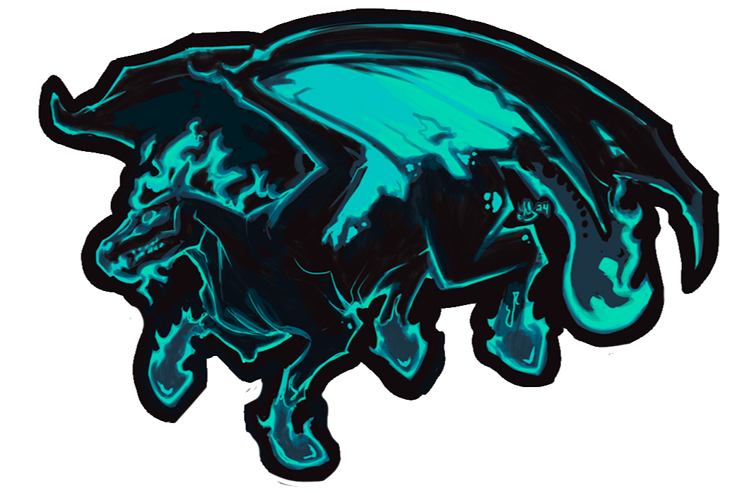 Digitally illustrated horse with wings