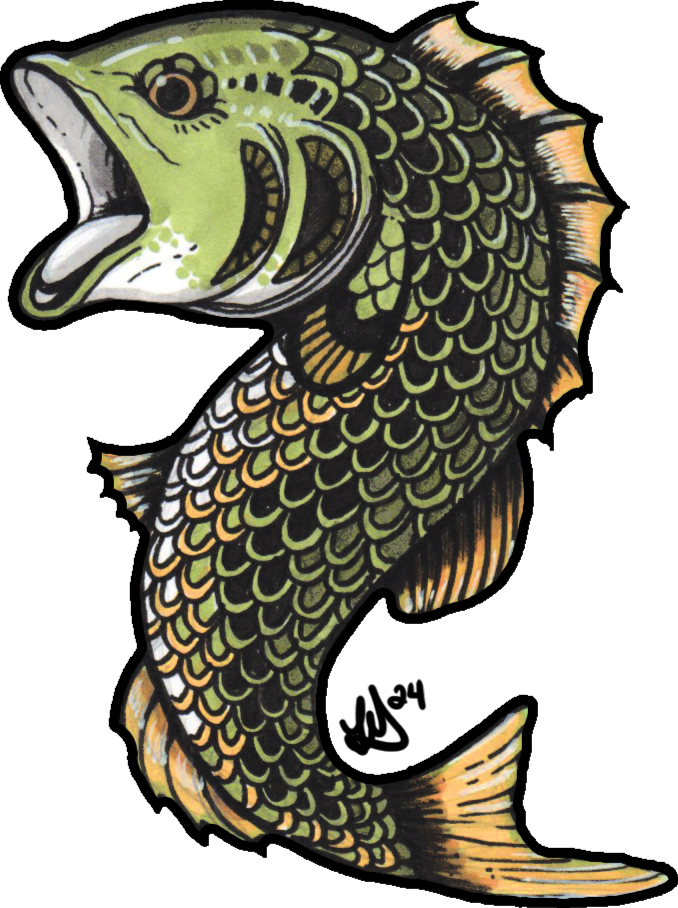 Oriental Largemouth Bass Sticker