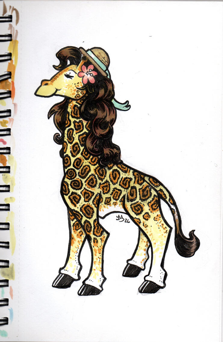 Giraffe with a Hat