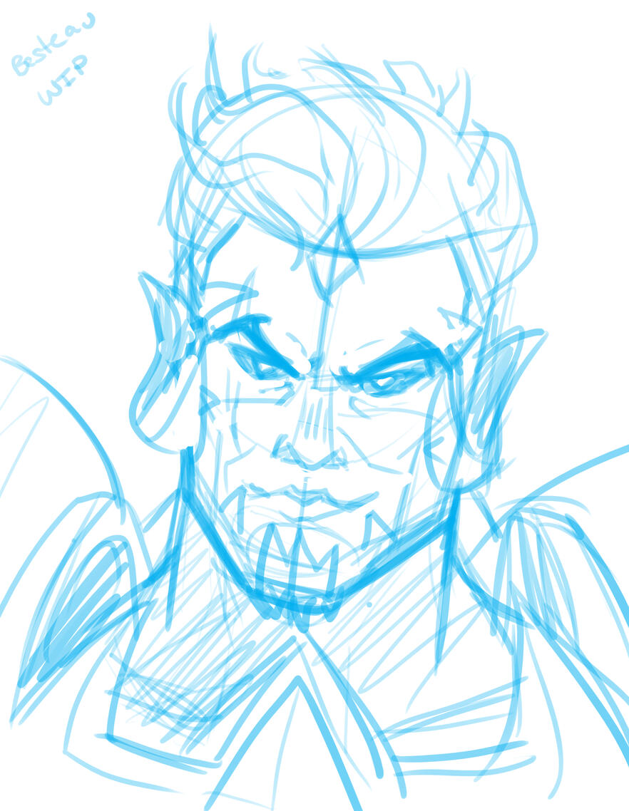 The preliminary sketch for the Darius Profile Commission
